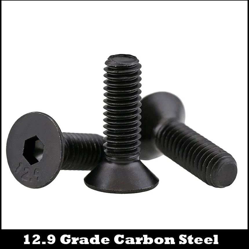 M4 M4*16/20/25/30 M4x16/20/25/30 12.9 Hinne Black Carbon Steel DIN7991 Korter CSK Peitpeakruvi Pea Inner Hex Hexagon Socket Screw