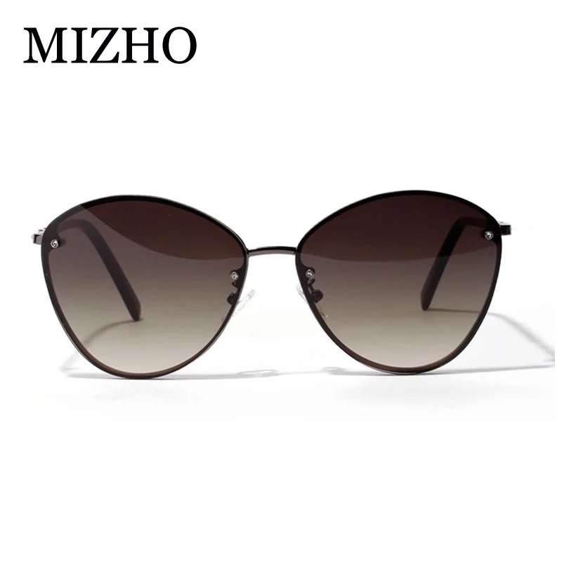 MIZHO 2021 Uued Luksus Brändi Disaini Lady Ovaalne Rimless Päikeseprillid Naistele Lõikamine Objektiivi Vintage Ookeani Sxey päikeseprillid kristall