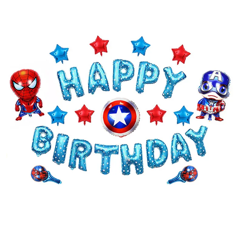 Marvel Sünnipäeva Õhupallid Kapten Ameerika Spider-Man Disney Laste Sünnipäeva Teenetemärkide Alumiinium Õhupallid