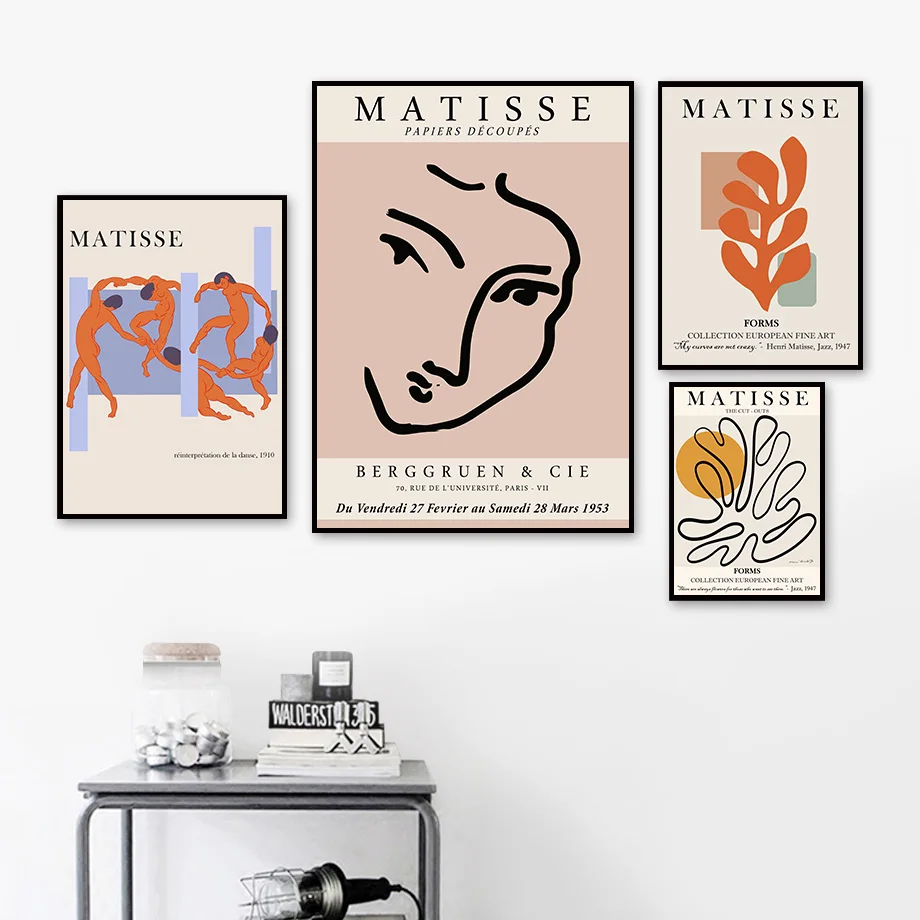 Matisse Tüdruk Read Abstraktse Troopiline Taim Seina Art Lõuend Maali Nordic Plakatid Ja Pildid Seina Pildid Elutuba