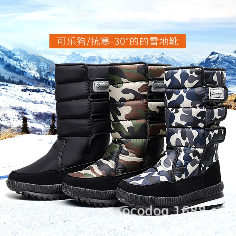 Meeste Saapad platvorm naiste lumi saapad meestele paks palus veekindel libisemiskindel talvel Täiskasvanud kingad Pluss suurus 34 - 47 2019