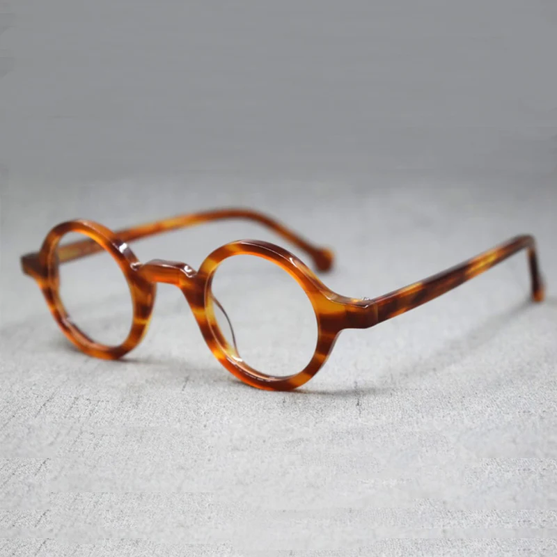 Meeste retro väike ring presbyopic prillid raam kvaliteetne retro atsetaat optilised klaasid läbipaistvad objektiivi lühinägevus naistele