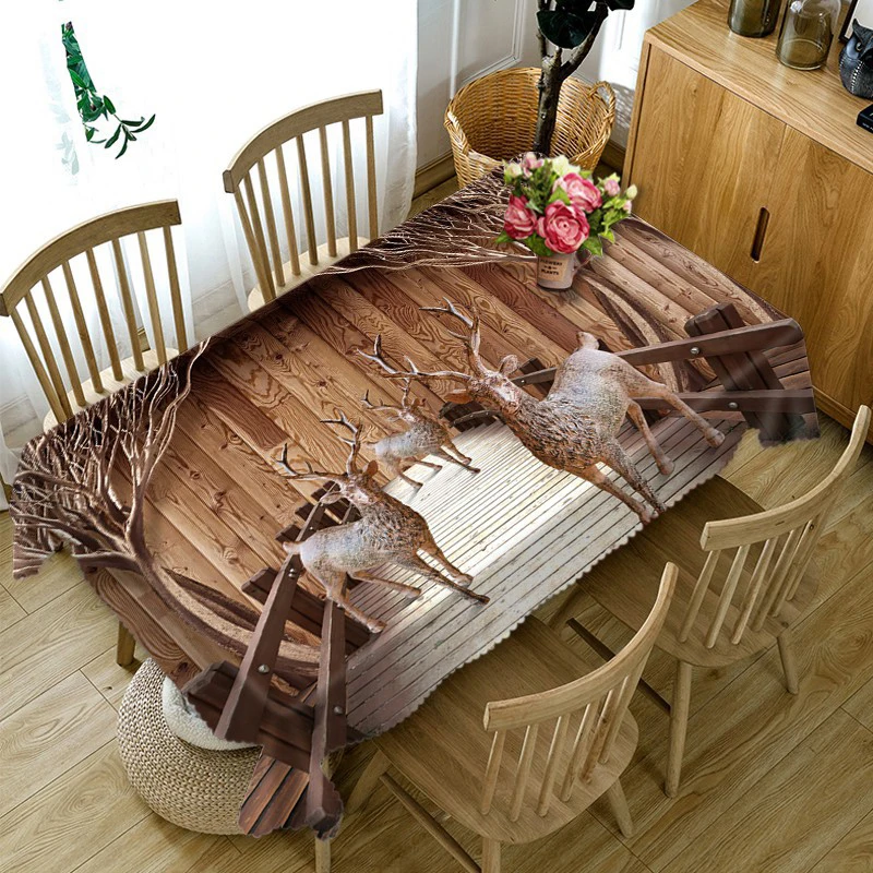 Metskits printida 3D Laudlina Veekindel Dinning Pool Laud Lapiga Kohvi Ring Ristkülikukujuline Tabel Kaas Kodu Dekoratiivsed