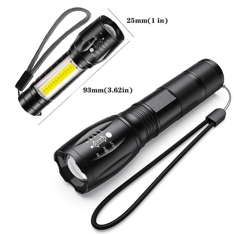Mini Portable LED Taskulamp Zoomable Keskendub Valguse Väljas Veekindel Telkimine Laterna Reisi Avarii Taskulamp Töötab 5 Modeis