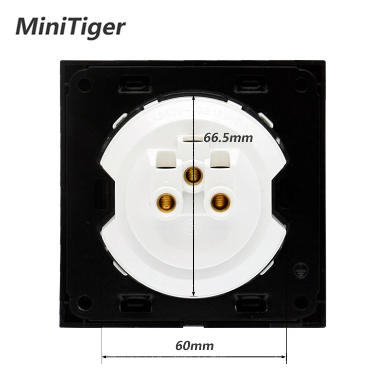 Minitiger Luksus 1 Gang 2-Tee Random Nuppu On / Off Seina Valguse Lüliti (LED Indikaator, Must Alumiinium Metallist Paneel