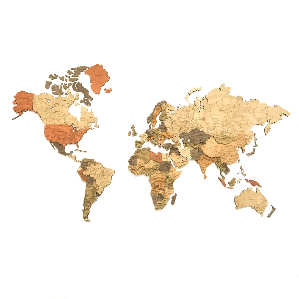 Multi tase puidust maailma kaart värvi riikide 140x80 cm, seina kaunistamiseks, vene-inglise versioon, maailma kaart seina 3d, seina kaunistamiseks, Seina kleebised, kodu, ruumi kaunistamine, 3d kleebised seinale