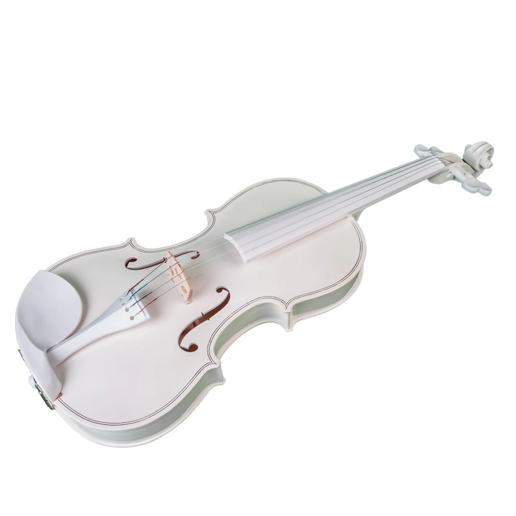 NAOMI 4/4 Full Size Valge 4 strings Akustiline Viiul Viiul Plastikust Pärn Viiul Koos BrazilWood Vibu Puhul Algaja Õpilane