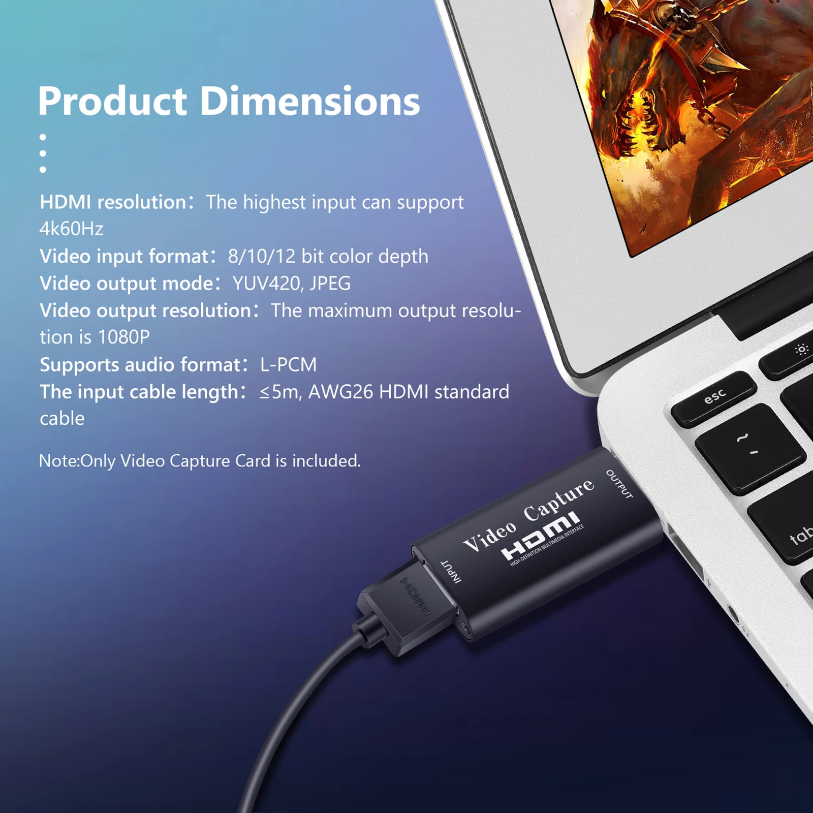 Neewer HDMI-ühilduv Audio-Video Capture Card USB 1080p USB2.0 Kirje DSLR Videokaamera, Action for High Definition Omandamine