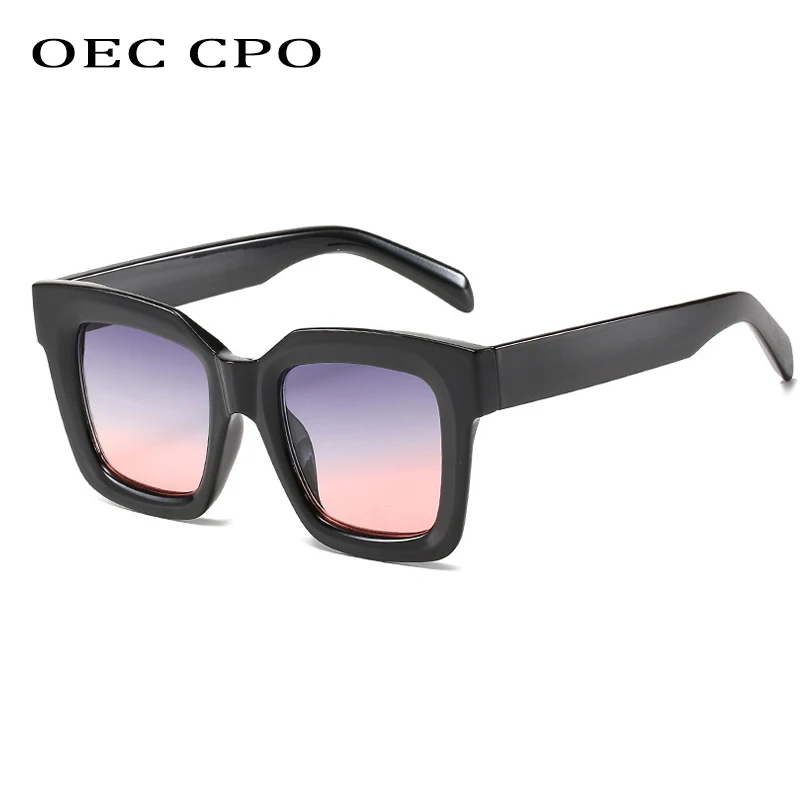 OEC CPO Uus Fashion Square Päikeseprillid Naistele Vintage Suur Raam Kalle päikeseprillid Naine Plastik Klaasidega UV400 Oculos
