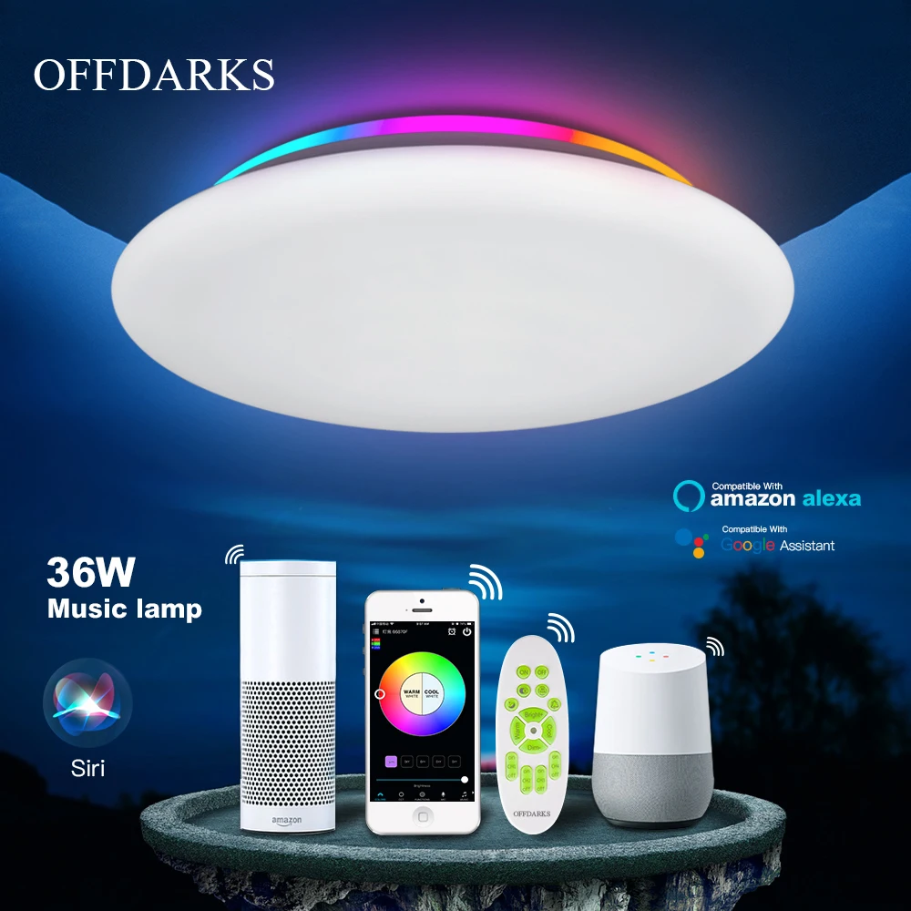 OFFDARKS smart LED ülemmäära valgus, WIFI, hääljuhtimine RGB dimm APP kontrolli elutuba magamistuba köök lae lamp