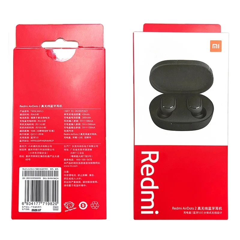 Origina Xiaomi Redmi AirDots 2 Kõrva 5.0 Bluetooth Juhtmevabad Kõrvaklapid Koos Mic-Vabad Earbuds AI Kontrolli AirDots Pro 2S 2 SE