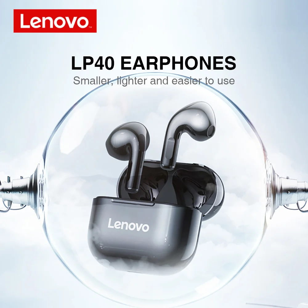 Originaal Lenovo lp40 Bluetooth Kõrvaklapid 5.0 Ümbritsevale Heli HIFI TWS Mikrofoniga Touch Control Pikka ooteaega Algatusel