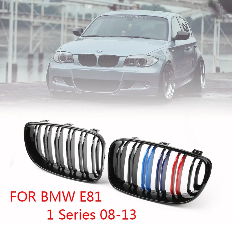 Paari ABS Uus 2 Topelt-Line Liist Läikiv Must M-Värvi Esi Neerud Grill Iluvõre BMW E87 1-Seeria 2008 2009 2010 2011 2012 2013