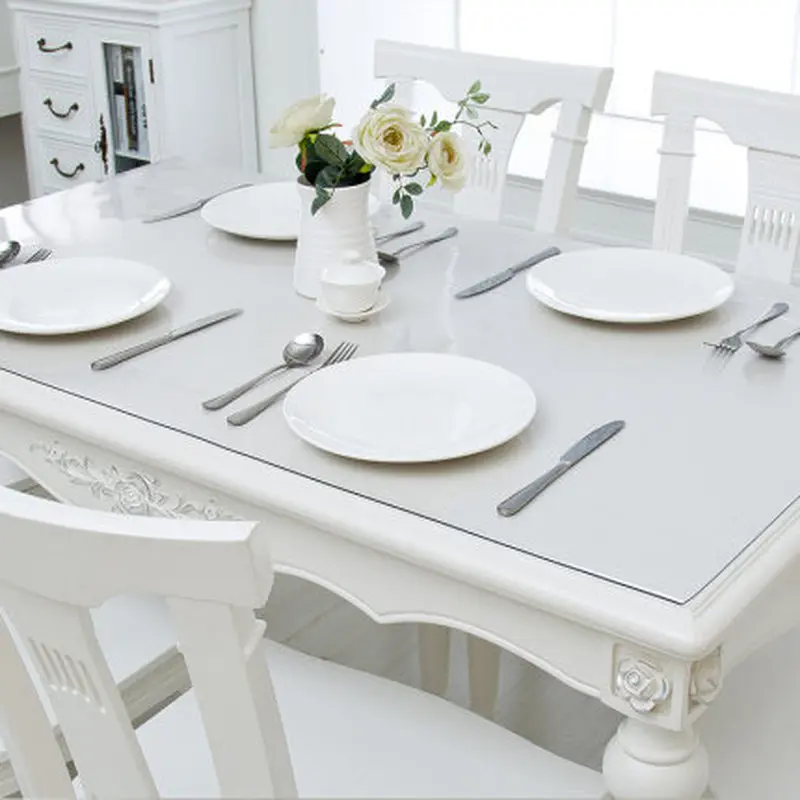 Pehme Klaas Tablecloth1mm PVC läbipaistev laudlina veekindel ristkülikukujuline tabel kate padi köök mustriga, õli-tõend, laud lapiga