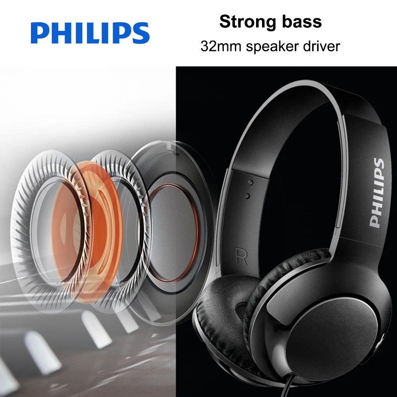 Philips SHL3075 peakomplekt Professionaalne Bass kõrvaklapid koos Juhtmeline juhtimine Müra Vähendamise Peapaela Galaxy 8 Ametliku originaal