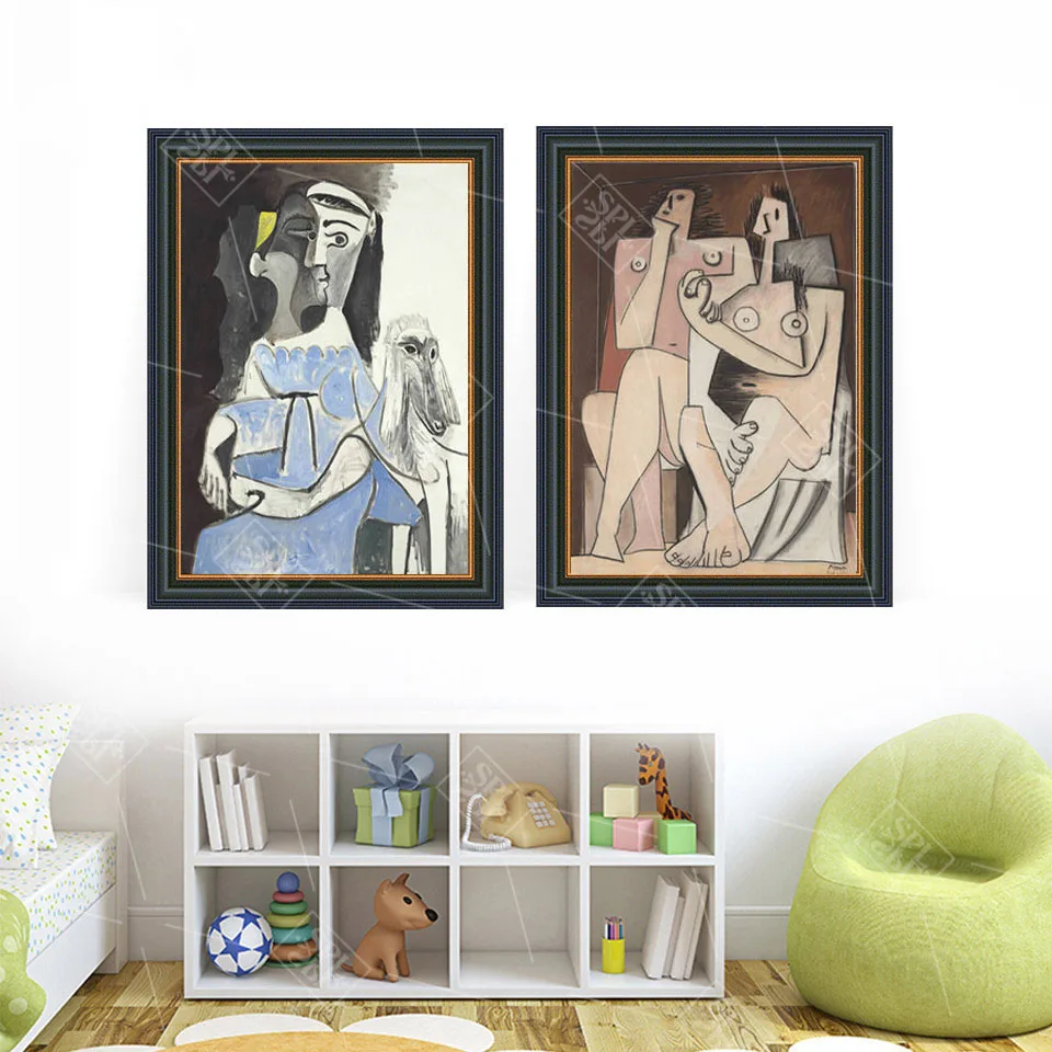 Picasso õlimaal Abstraktne Portree Lõuend Kunsti Plakat ja Trükib Kaasaegse Kodu Kaunistamiseks Seina Pilt elutuba raamita