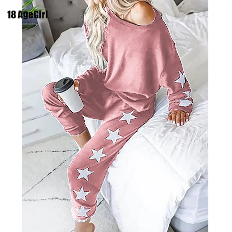 Pidžaama Seab Aastaks 2020 Star Mood Uus aasta Sügisel, Talvel Soe Flanell Naiste Pidžaama Cute Cartoon Sleepwear Pidžaama Komplekt Tüdruk