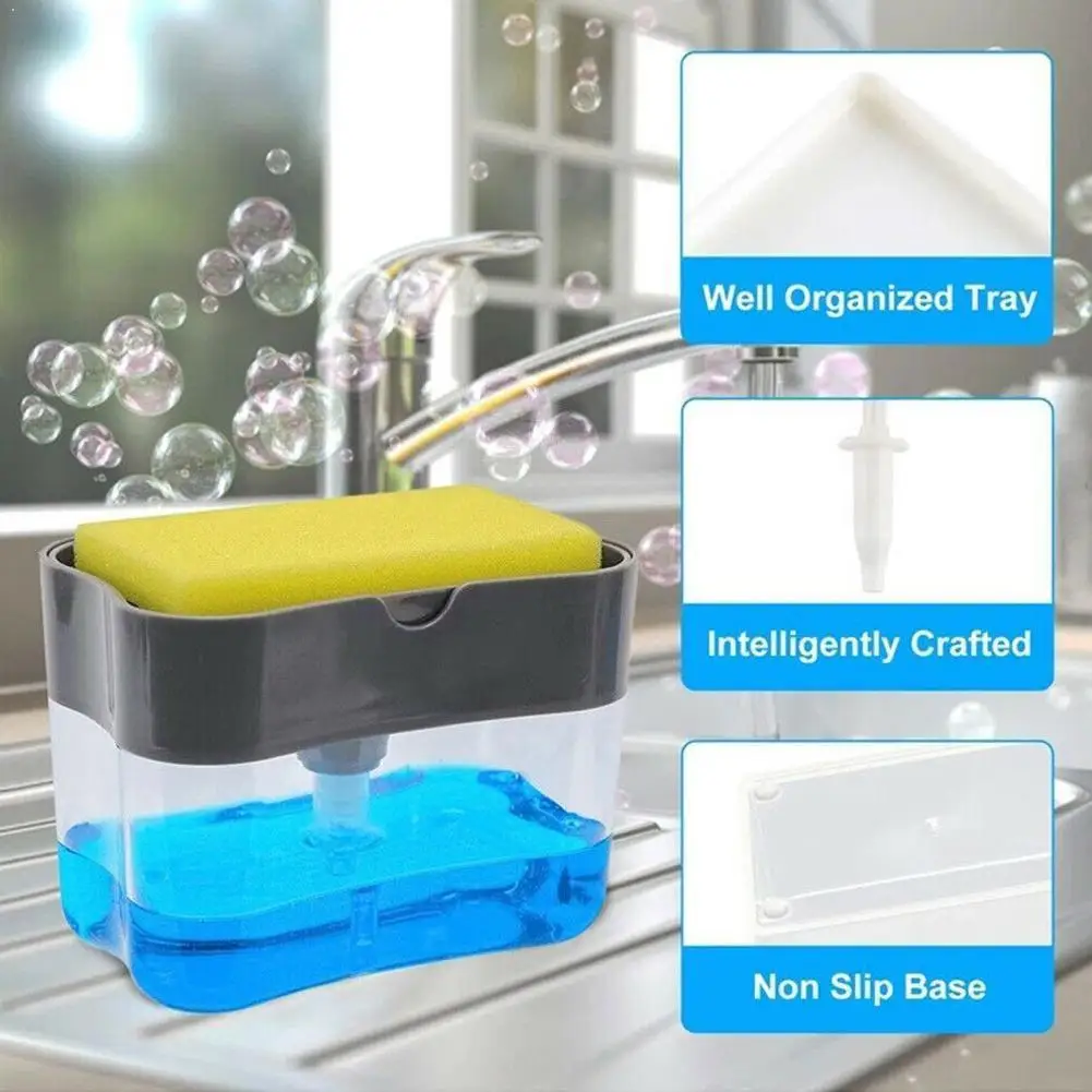 Plastikust Kraanikauss Ladustamise Kasti Sahtel Sponge seebidosaator Käsitsi Korraldaja ja seebidosaator Köök Dispenser Sponge G0E5