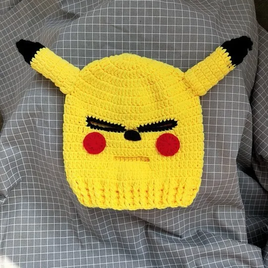 Pokemon Pikachu Sügisel ja Talvel Isiksuse Naljakas Käsitööna Kootud Müts Armas Pikachu Meeste ja Naiste Naljakas Pullover Müts