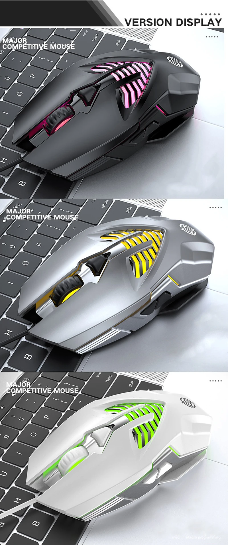 Q1 Competitive Gaming Mouse Usb-6 Nuppu Makro Määratlus Metallist Hiirt Lauaarvuti Sülearvuti Hiirt, Sülearvuti, Sülearvuti Office Gaming Mouse