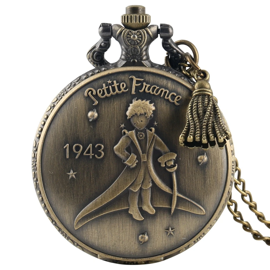 Retro 1943 Prantsusmaa Väike Prints Kvarts taskukella Fob Kaelakee Kellad Ripats, Kell Kingitused Lastele Tutt Tarvik