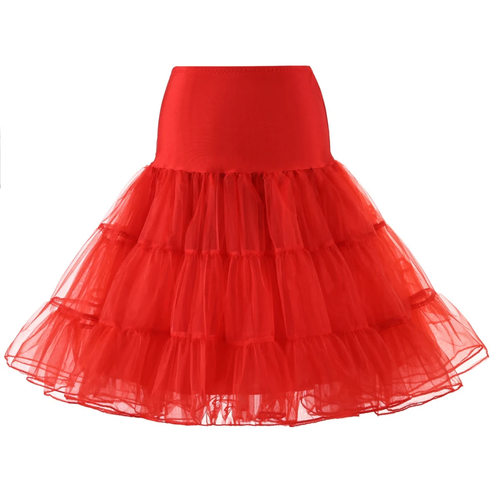 Retro Naiste Solid Color Pulmad Pruudi Underskirt Crinoline Tutu-Tüll Petticoat Ruuduline Tantsu Tüdrukud Plisseeritud Mini Seelik 2020
