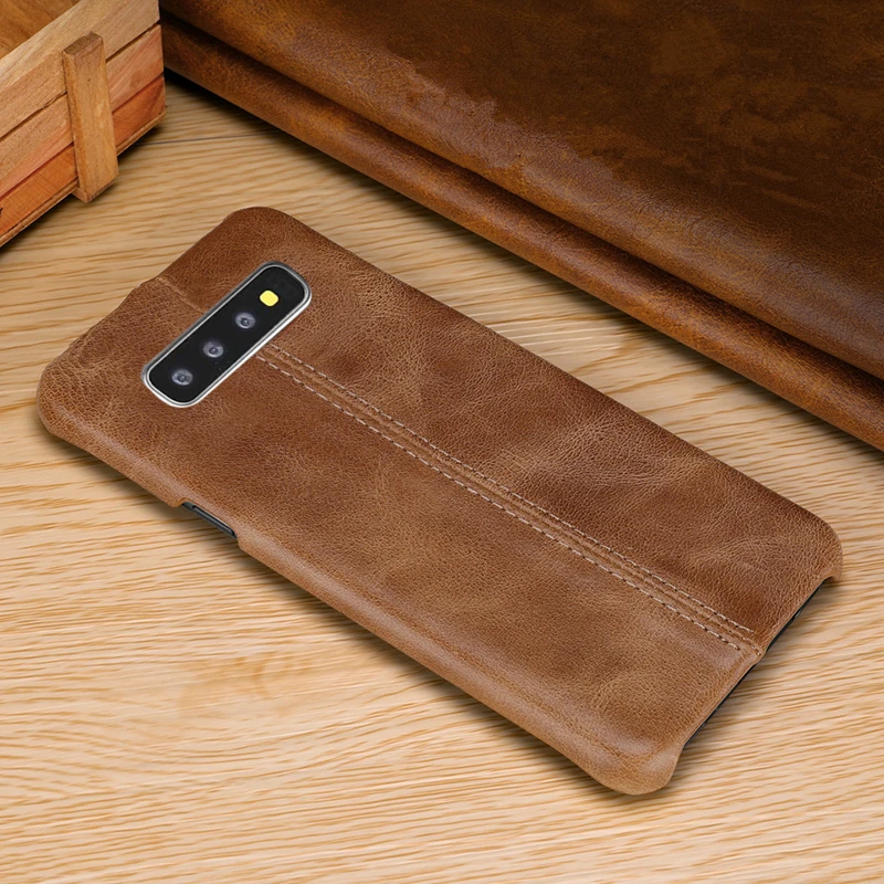 Samsung Galaxy S10 Pluss Ehtne Nahk Juhul S10 real Leather Case for Samsung Galaxy S10e Põrutuskindel Kaitsta tagakaas