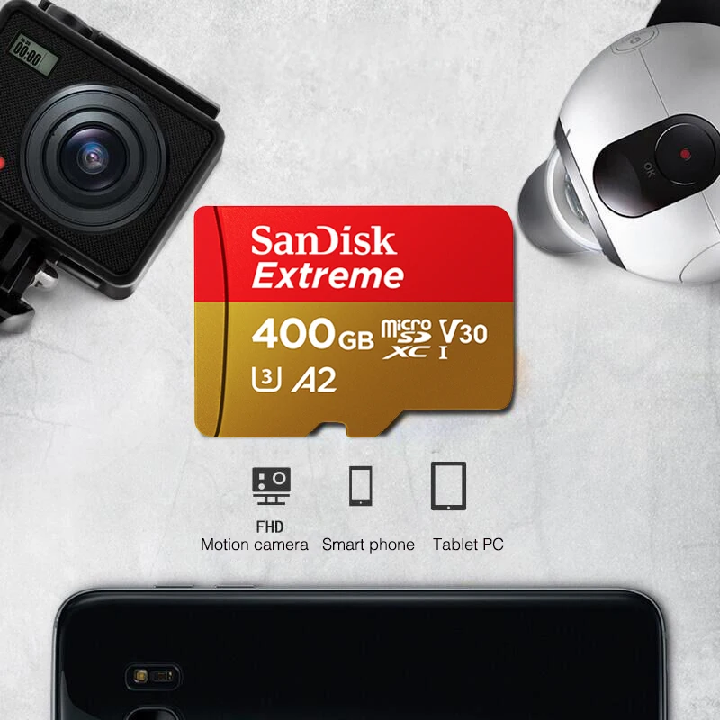 SanDisk Extreme/PRO UHS-I mikro-sd-kaardi 400G 256G 128G 64G Kuni 160MB/s loe kiirus Class10, v30 eluviis kodukinosüsteemid, U3, A2 mälukaart