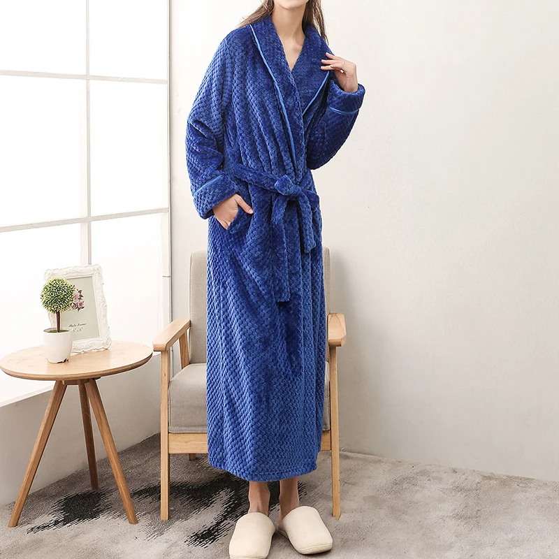 Seksikas Sleepwear Rüü Naiste Pikk Nightdress Soe Coral Fliis Therm Hommikumantel Talvel Paks Lapp Kimono Kaste Kleit Lady