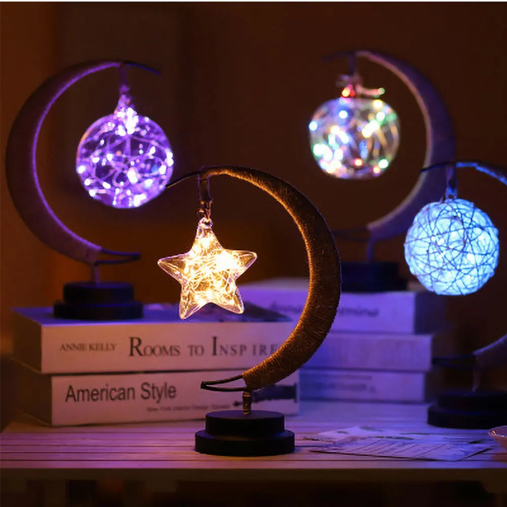 Sepak Takraw / Kuu /Tähed Decor Öö Tabel LED-Käsitsi Valmistatud Kingitus Lamp Magab Kerge Lastele Kingitus peoruum