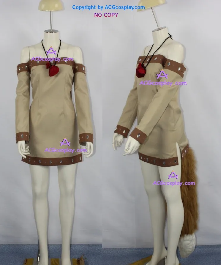 Spice and Wolf Holo cosplay kostüüm sisaldab suure karvase saba ja juuksed tarvik ACGcosplay