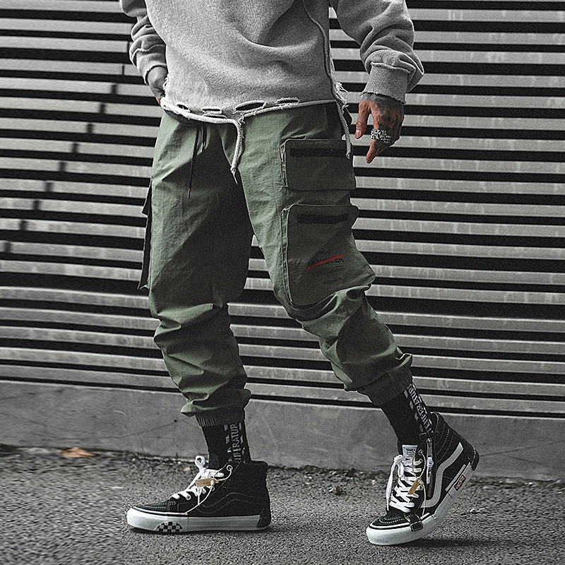 Streetwear Vabaaja Püksid Meeste Kevad-Sügis Taskud Mens Sweatpants Jogger Püksid Pahkluu pikkus Meeste Püksid