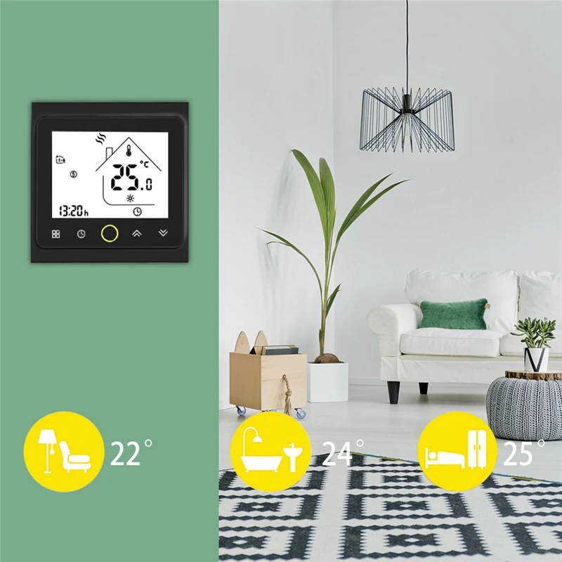 Termostaat Temperatuuri Kontroller LCD Puutetundlik Ekraan Backlight jaoks elektriküte 16A Nädala Programmeeritav