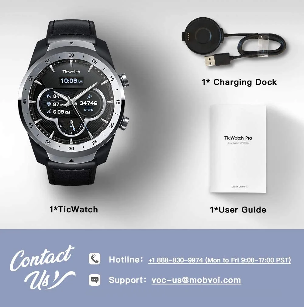 TicWatch Pro Smart Watch Meeste Käekella Kandma OS-i Google ' i iOS& Android NFC Maksete Ehitatud GPS Veekindel Bluetooth Smartwatch