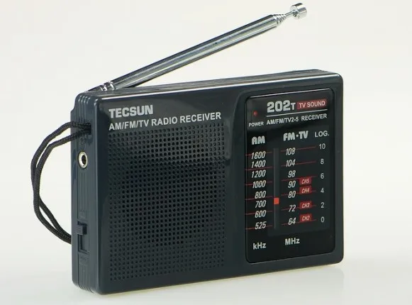 Top Kvaliteetse TECSUN R-202T raadio Tasku AM FM-TV-Audio-Raadio must Kaasaskantav Tasuta Shipping