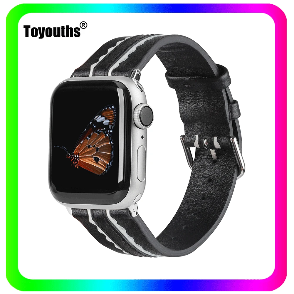 Toyouths Watchband Apple Vaata Nahast Rihm Naised Mehi Vaadata Asendamine Bänd Aksessuaar Käepaela eest iwatch SE 6 5 4 3 2 1