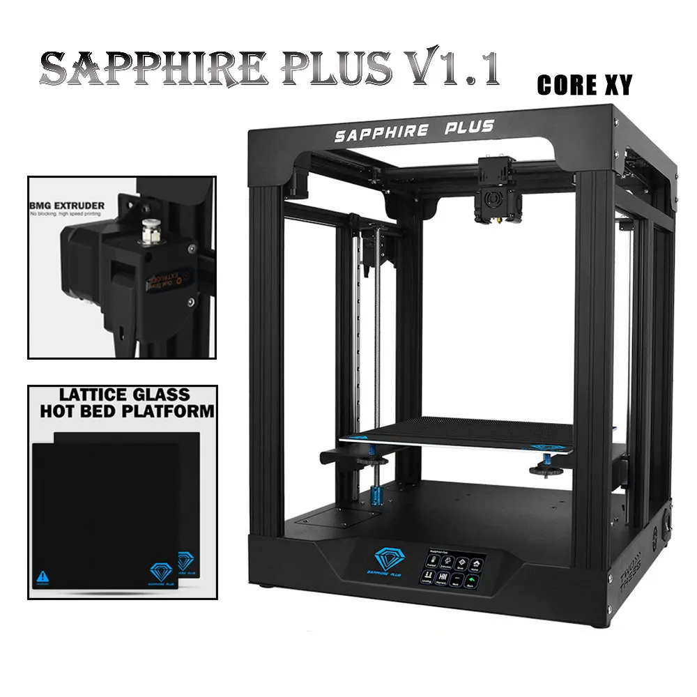 Twotrees 3D Printer Sapphire Pluss V1.1 CoreXY BMG Ekstruuderis MKS TMC2225 300*300*350mm DIY Komplektid 3.5 Tolline Puutetundlik Facesheild