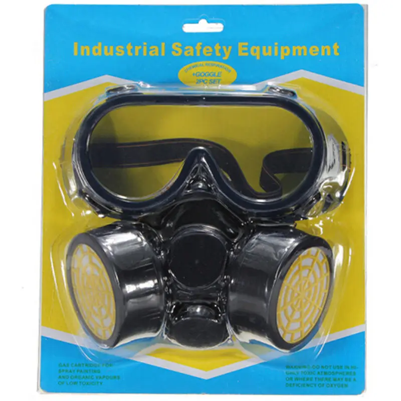 Tööstus Topelt Aktiivsüsi Gaasi Respiraatorit Mask Jõllitama Maskid Integreeritud Tolmu Anti Udu Pestitsiidide Maali Pihustamine