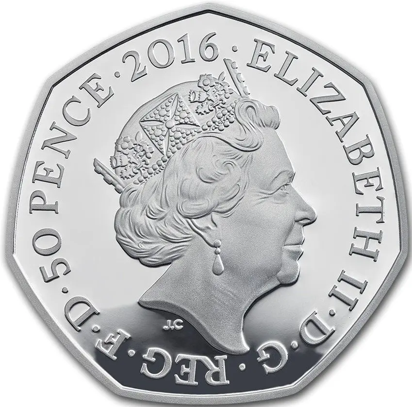 UK 2016 50 Penni Siil Madame Winkel mälestusmünte Reaalne Originaal Münt, UNC Mündid