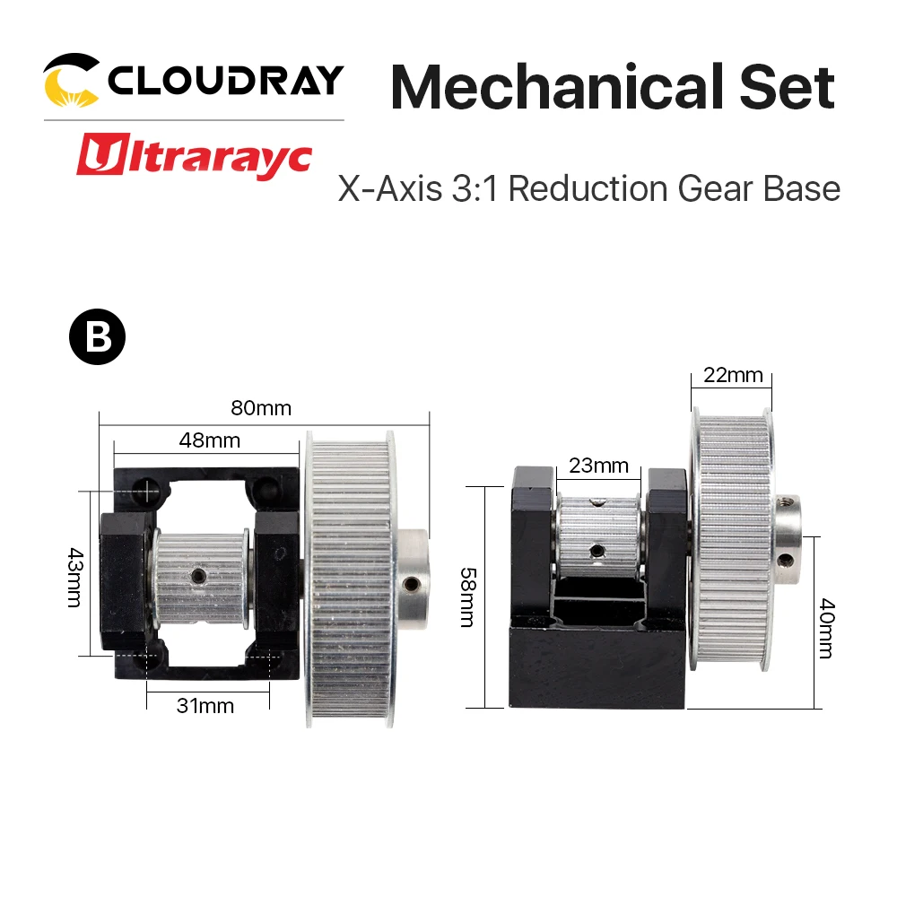 Ultrarayc LC Käik Base Set X/Y Telje Vähendamise Tensioner Käik alusraamiga DIY Laser Cutting Machine