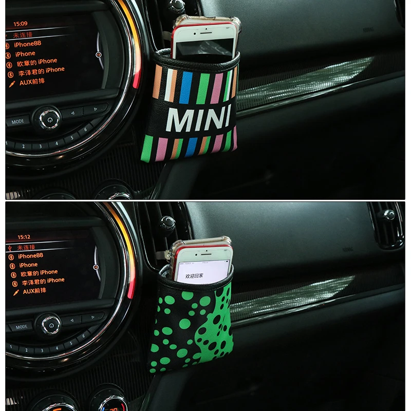 Union Jack Nahk Auto Auto Õhu Väljalaskeava Kott Box Kott Korraldaja mobiiltelefoni Tasku Ladustamise Omanik Mini Cooper Kaasmaalane jcw