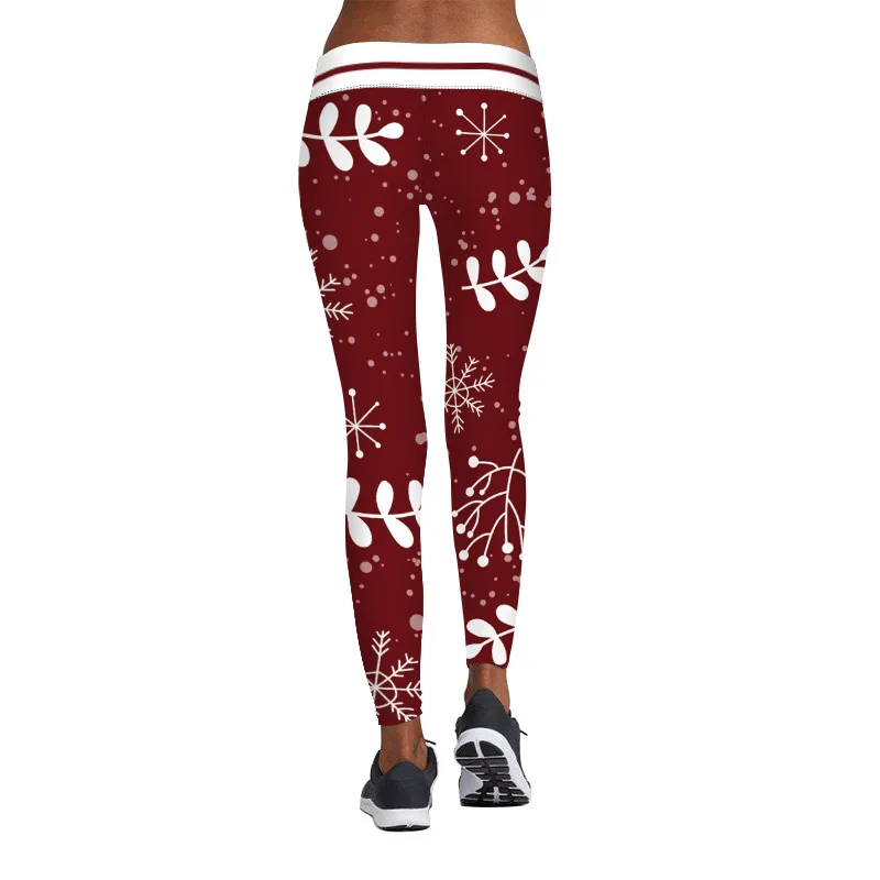 Uue Jõulud Säärised Naiste Lady Vabaaja Kõhn 3D Lumi Trükitud Veniv Fitness Püksid Retuusid Pükste legins calzas mujer
