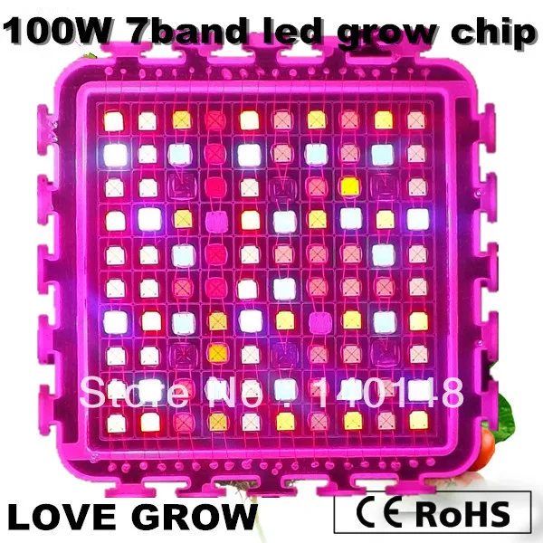 Uued tooted Led grow light Cob täieliku spektri 100w 7 esiliistu led kõrge intensiivsuse kasvu ja õitsemise koos 45mil Epileds kiip