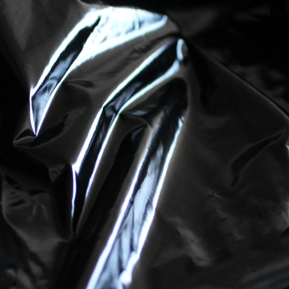 Uus 150cm*100cm 20D Loominguline Disainer Ultra-õhuke Nailon Särav Must Kangas Hele PU Riie must Särav rõivamanused