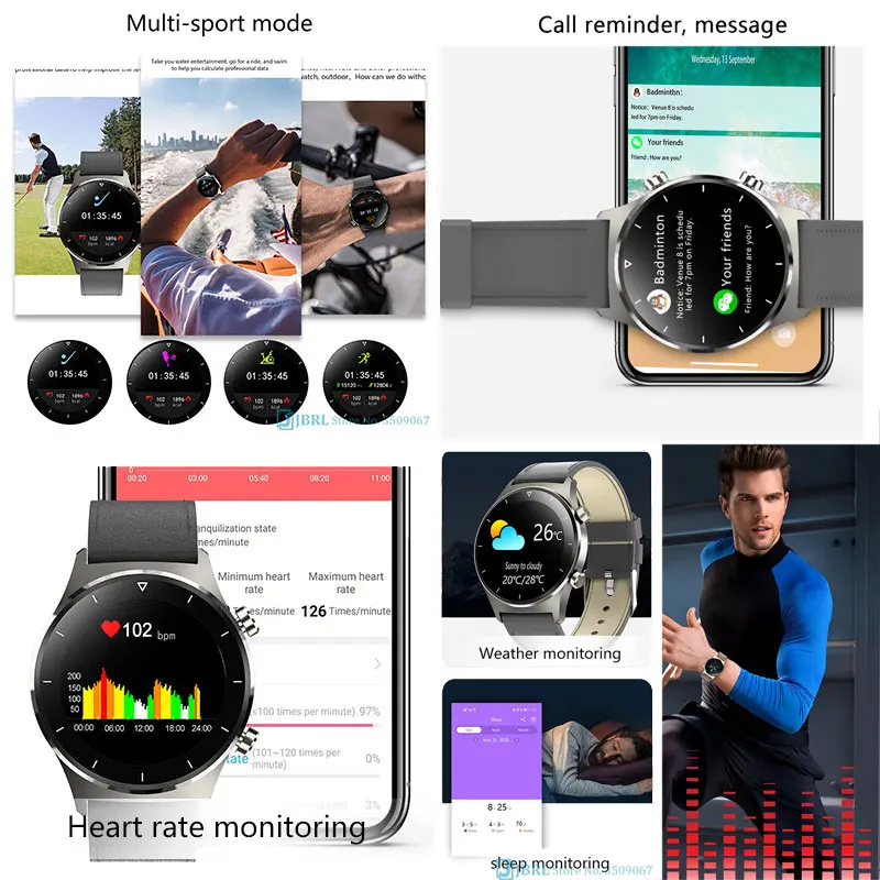 Uus 2021 Digital Watch Meeste Spordi Kellad Elektrooniline LED-Mees Randmele Käekella Meestele Kella Bluetooth Käekell Täis Touch Tundi