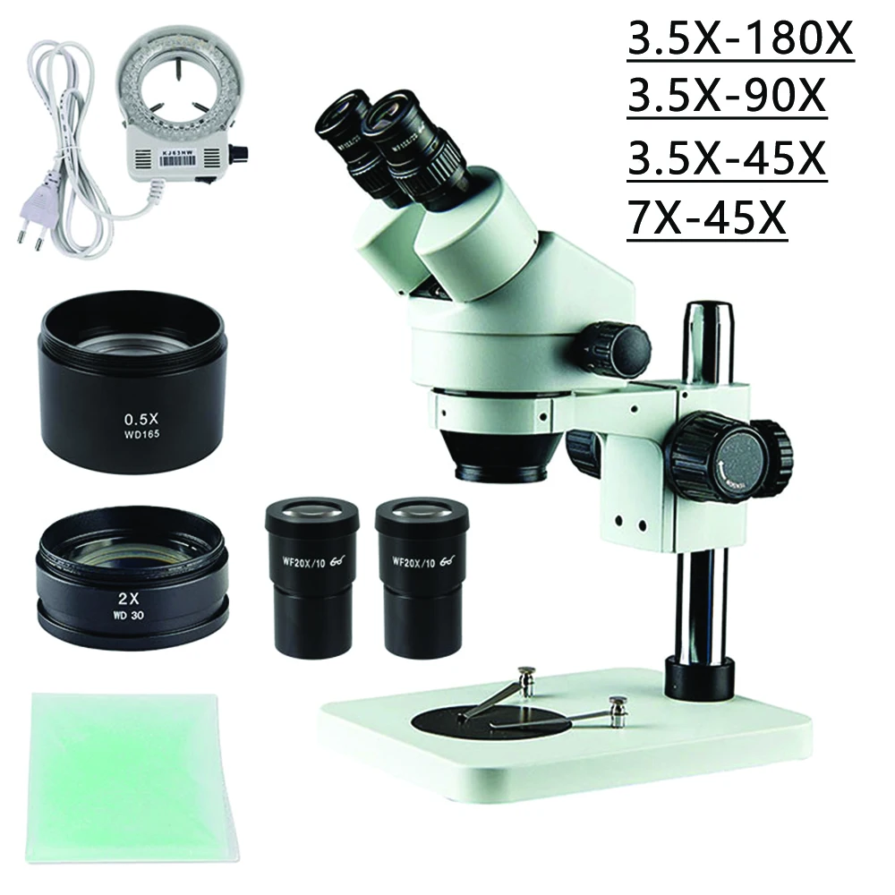 Uus Binokli Stereo Mikroskoop 3,5 X-180X LED Tuled PCB Jootma Vahend Mobiiltelefonide Remont Mineraal Vaadates Microscopio
