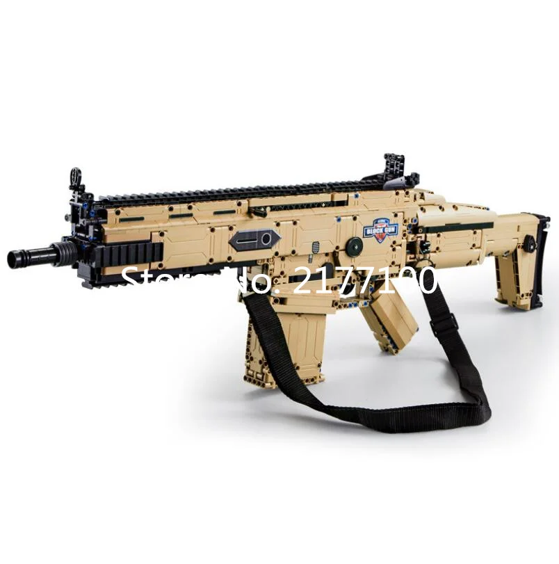 Uus C81021 Sõjalise Technic Sarja FN ARMID 17S Assault Rifle Mudel ehitusplokid Komplekt Classic KES Relvi Haridus Mänguasjad