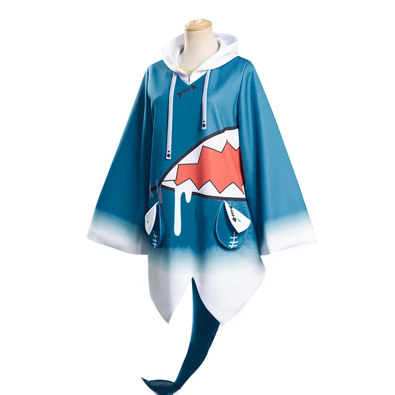 Uus Hololive Gawr Gura Cosplay Kostüümid ENG Blue Shark Sobib Kleit ja Müts Saba Parukas Täis Komplekti Halloween Naiste Armas Kleidid Tüdrukutele