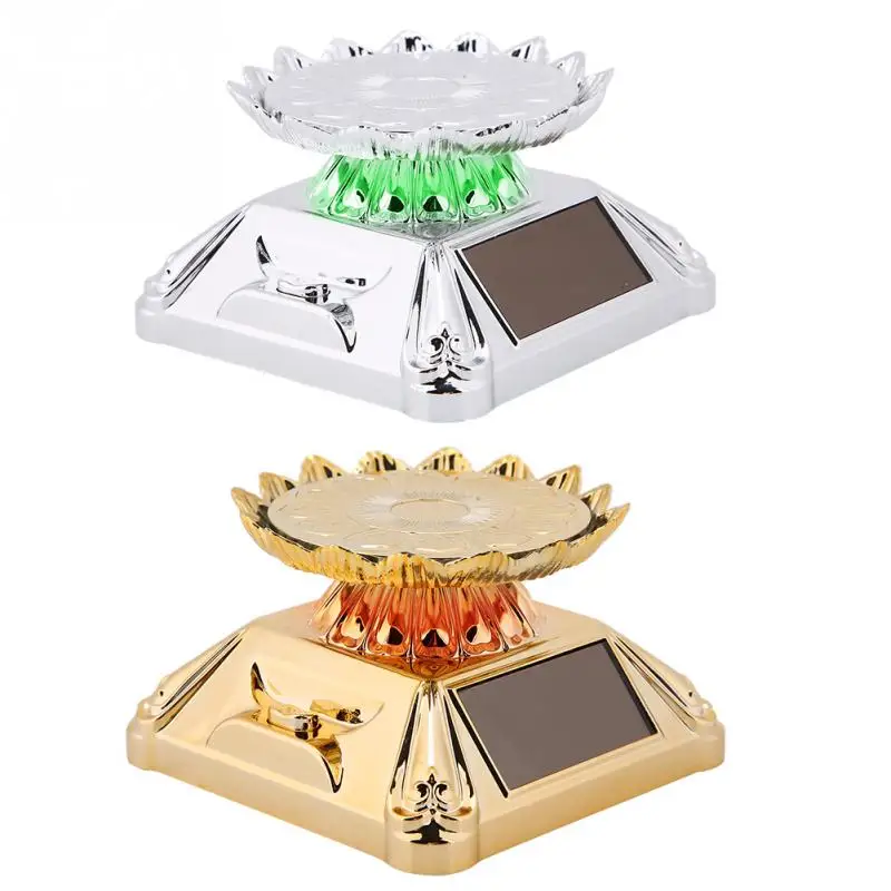 Uus Päikese Presentatsioon LED Valgus Lotus kuju Ehted kasti ringi box 360 Pöörlev Turntable Vaata Telefoni Ehted Ringi vitriin