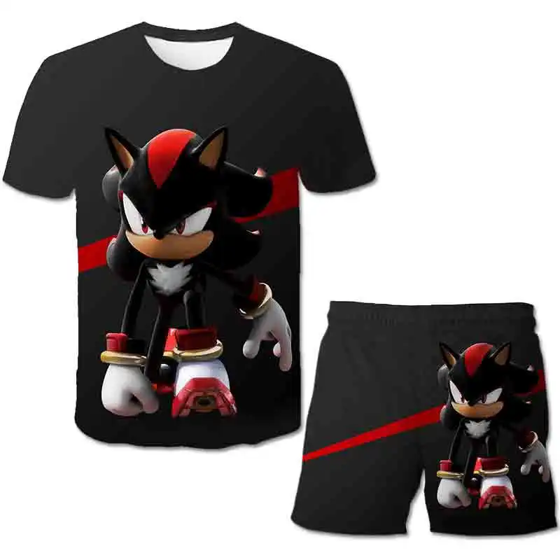Uus Sonic the Hedgehog lapsed riided summer T-särk, lühikesed püksid laste ülikond tüdrukud poisid mood cartoonsports beach vabaaja püksid